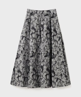 GRACE CONTINENTAL ジャガードタックスカート グレー