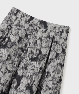 GRACE CONTINENTAL ジャガードタックスカート グレー