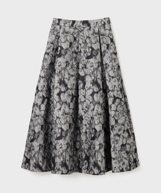 GRACE CONTINENTAL ジャガードタックスカート グレー