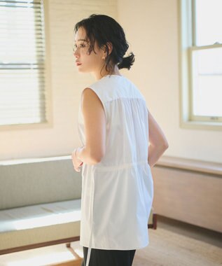 #Newans 【ANSWER for モダンベーシック】ビブヨークデザインブラウス ホワイト系