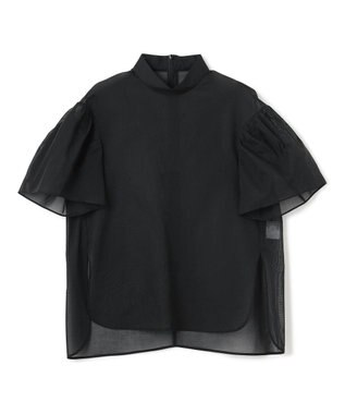 BEIGE， 【洗える】PLUMERIA / コットンシアーパフスリーブブラウス Black