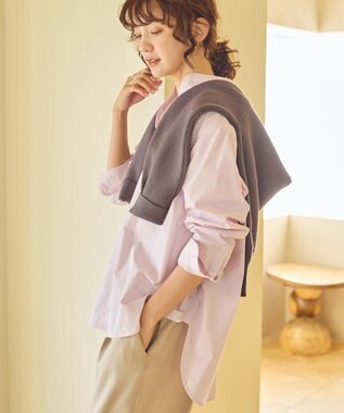 AMERICAN HOLIC イージーケアブロードシャツ Stripe Pink