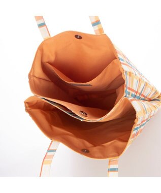 UNBILLION カシュカシュ cachecache / 柄プリント3パーテーショントートバッグ オレンジミックス