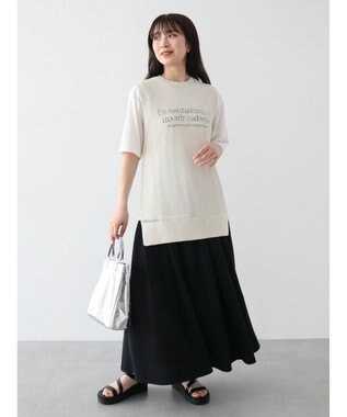 Green Parks スパンコールニットベスト Ecru