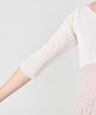 Chacott カップ付きレイヤードニットトップ グレージュ