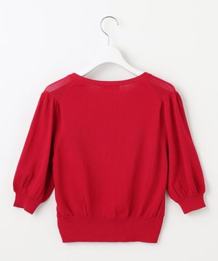 Feroux ハーフスリーブ カーディガン レッド系