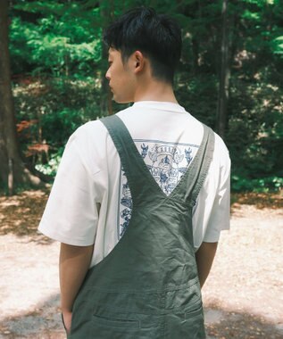 SHARE PARK MENS 【UVカット・吸水速乾・ストレッチ・軽量 】バンダナバックプリントＴシャツ ホワイト系