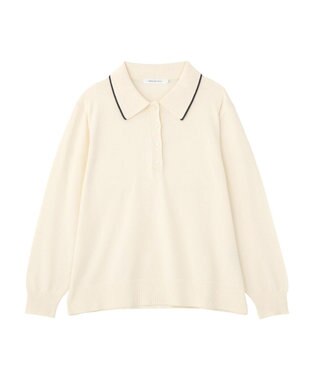 AMERICAN HOLIC 配色ラインニットポロ Ivory