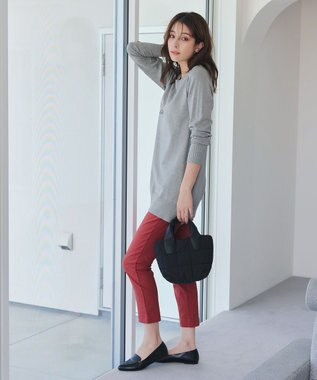 Tiaclasse 【安田美沙子さん着用・選べる2type・洗える】もちニットチュニック ボートネック：グレー