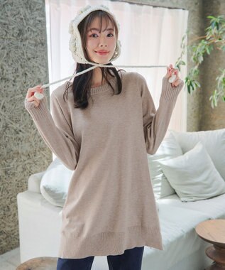 【安田美沙子さん着用・選べる2type・洗える】もちニットチュニック