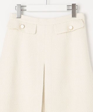 Feroux 【洗える】BOXタックミドル丈 スカート アイボリー系