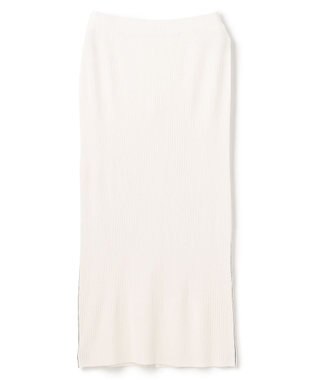 BEIGE， 【洗える】LAURA / Iラインリブスカート Ecru×Black