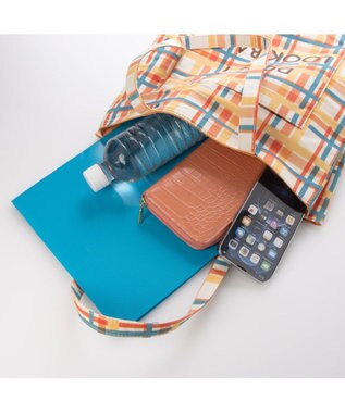 UNBILLION カシュカシュ cachecache / 柄プリント3パーテーショントートバッグ オレンジミックス