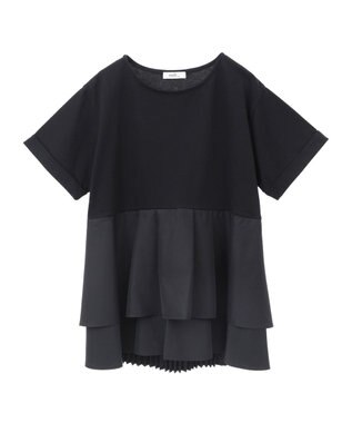 earth music&ecology 異素材バックプリーツチュニック Black