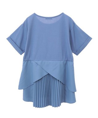 earth music&ecology 異素材バックプリーツチュニック Blue