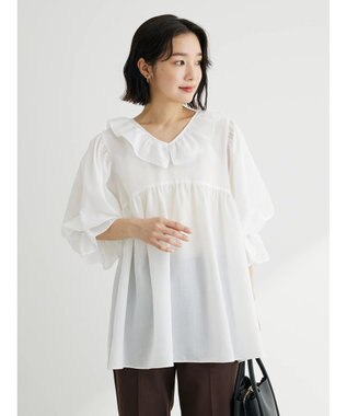 Green Parks キャンディスリーブブラウスチュニック Off White