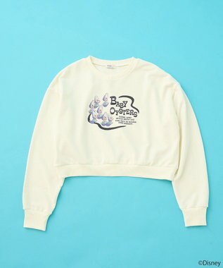 earth music&ecology ふしぎの国のアリス／ショート丈スウェット Ivory