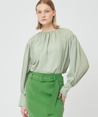 BEIGE， IRIS / ラウンドネックブラウス Sage