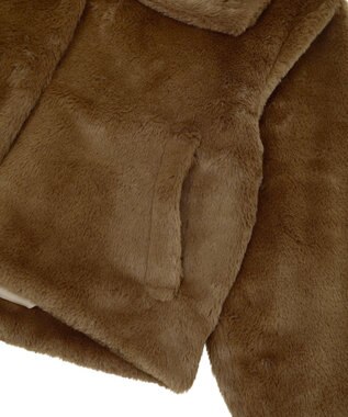 earth music&ecology ファーショートブルゾン Brown