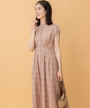組曲 S ラメシアーチェック ワンピース ピンク系3