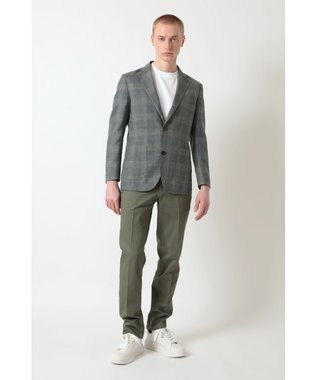 DAKS グレンチェックカーキジャケット グレー