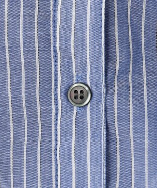 ANY L 半袖ティアードブラウス ネイビー×ストライプ