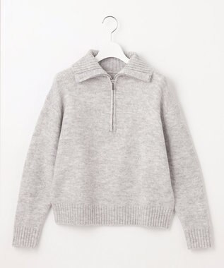 Feroux ハーフジップニット プルオーバー ライトグレー系