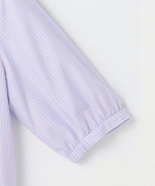 J.PRESS LADIES 【一枚で着映え】ソフトストライプ フリル襟 ブラウス サックスブルーストライプ系