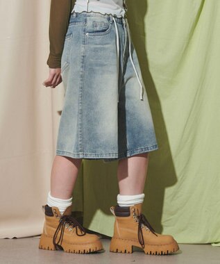 WEGO ブラストデニムハーフパンツ デニム淡色