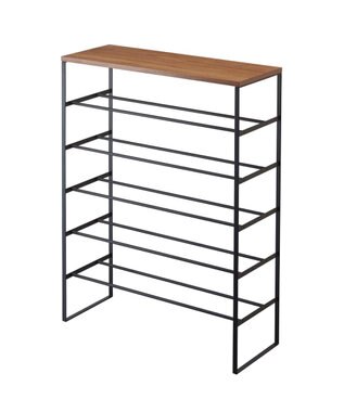 tower 天板付きシューズラック タワー 6段 ブラック ブラック