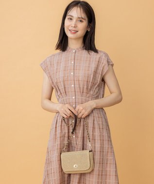 組曲 S ラメシアーチェック ワンピース ピンク系3