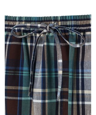 Green Parks 綿麻混イージータイトスカート Check Brown