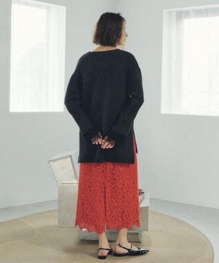 YECCA VECCA 袖レイヤードソフトニット Charcoal Gray