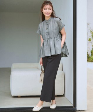 【洗濯機可/セットアップ可/UVケア/速乾/イージーケア】サラサラテックリネンパンツ