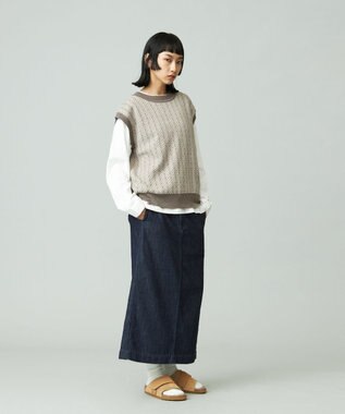 J.PRESS YORK STREET 【WOMEN】ソフトデニムスカート ネイビー系