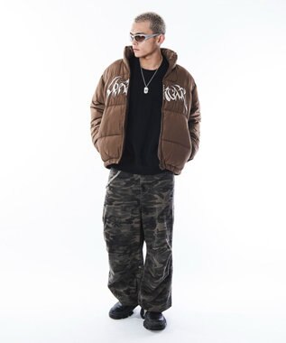 WEGO 【ユニセックス着用ITEM/MLサイズ展開】パファーグラフィックブルゾン ブラウン