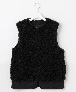 自由区 L 【SHIHOさん着用】カルガンラムエコファー ジレ ブラック