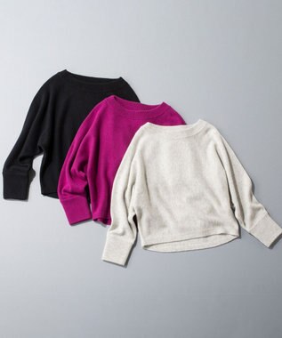 組曲 【加藤ローサさん着用】ウールカシミヤミックスボートネック ニット ライトグレー系