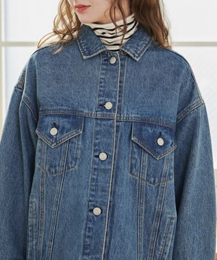 WEGO 【ANGIE VINTAGE】ビッグシルエットデニムジャケット / オーバーサイズGジャン ブルー