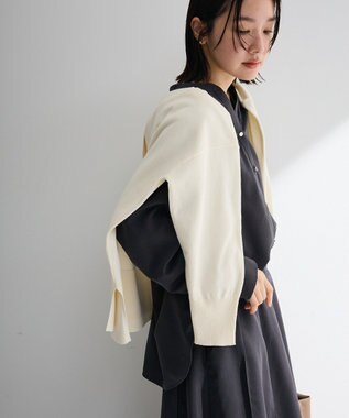 Green Parks ここちニットＶネックカーディガン Black