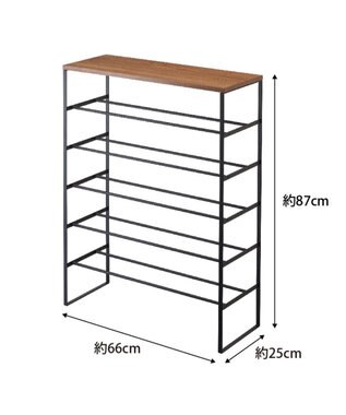 tower 天板付きシューズラック タワー 6段 ブラック ブラック