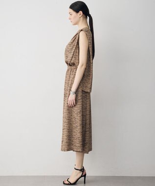 ICB 【30th ANNIVERSARY】5cityプリント ノースリーブワンピース バーントアンバー×ブラック