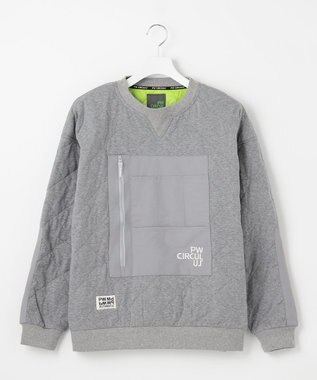 PW CIRCULUS 【裏地付き/防寒】【MEN】キルティングスエットプルオーバー グレー系