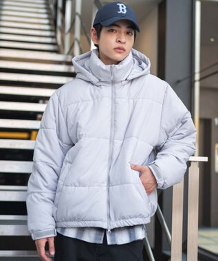 WEGO 【25年秋冬新作/ユニセックス着用ITEM/SMLサイズ展開】2WAYパファーブルゾン グレー