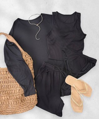 OP／FILA 【ocean pacific】ラッシュガード付き水着4点セット タンキニデザイン