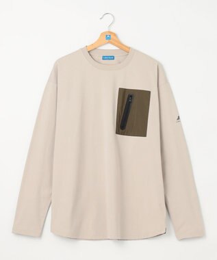 SHARE PARK MENS 【UVカット・吸水速乾・ストレッチ・軽量 】ＺＩＰポケットＴシャツ（L・XLサイズ） ベージュ系