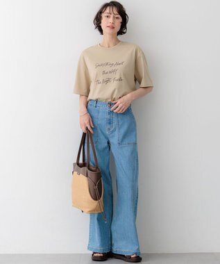 23区 L 【先行予約/見上愛さん着用】23区 Summer DENIM ベイカーパンツ ブリーチ系