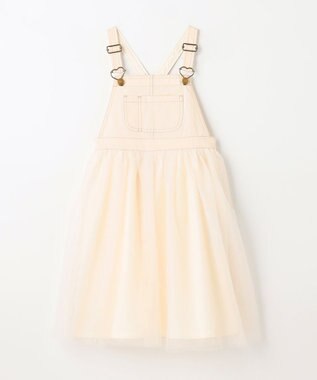 ANY KIDS チュール付き ジャンパースカート エクリュ