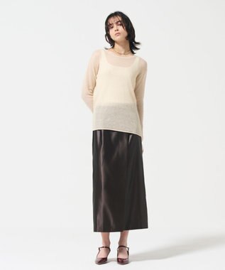 GRACE CONTINENTAL モヘヤシアーニットトップ ピンク