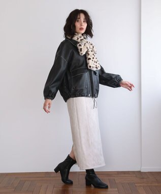 Green Parks ・ＥＬＥＮＣＡＲＥ　ＤＵＥ　フェイクレザーブルゾン Black